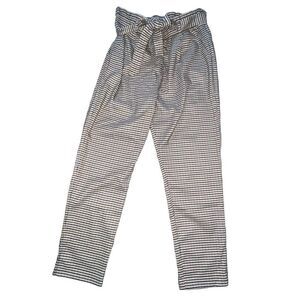 Apricot Clothing Womens‎ 10 Houndstooth Paperbag Pants Brown Tan Tie Waist NWT